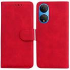 For Honor X7 Skin Feel Pure Color Flip Leather Phone Case(Red) - 1