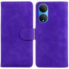 For Honor X7 Skin Feel Pure Color Flip Leather Phone Case(Purple) - 1