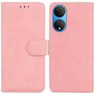 For Honor X7 Skin Feel Pure Color Flip Leather Phone Case(Pink) - 1