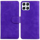 For Honor X8 Skin Feel Pure Color Flip Leather Phone Case(Purple) - 1