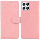 For Honor X8 Skin Feel Pure Color Flip Leather Phone Case(Pink) - 1