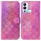 For Infinix Hot 12i Colorful Magnetic Buckle Leather Phone Case(Pink) - 1
