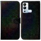 For Infinix Hot 12i Colorful Magnetic Buckle Leather Phone Case(Black) - 1