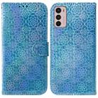 For Motorola Moto G42 Colorful Magnetic Buckle Leather Phone Case(Blue) - 1