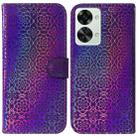 For OnePlus Nord 2T Colorful Magnetic Buckle Leather Phone Case(Purple) - 1
