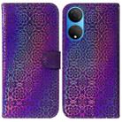 For Honor X7 Colorful Magnetic Buckle Leather Phone Case(Purple) - 1