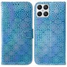 For Honor X8 Colorful Magnetic Buckle Leather Phone Case(Blue) - 1