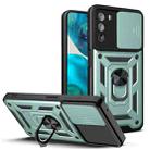 For Motorola Moto G52 Sliding Camera Cover Design TPU+PC Phone Case(Green) - 1