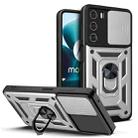For Motorola Moto G200 5G / Edge S30 Sliding Camera Cover Design TPU+PC Phone Case(Silver) - 1