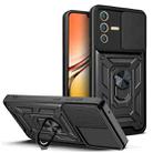 For vivo V23 5G / S12 Sliding Camera Cover Design TPU+PC Phone Case(Black) - 1