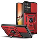 For vivo V23 5G / S12 Sliding Camera Cover Design TPU+PC Phone Case(Red) - 1