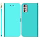 For Motorola Moto G42 Imitated Mirror Surface Horizontal Flip Leather Phone Case(Mint Green) - 1