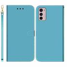 For Motorola Moto G42 Imitated Mirror Surface Horizontal Flip Leather Phone Case(Blue) - 1