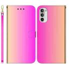 For Motorola Moto G52J Japan Version Imitated Mirror Surface Horizontal Flip Leather Phone Case(Gradient Color) - 1