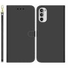 For Motorola Moto G52J Japan Version Imitated Mirror Surface Horizontal Flip Leather Phone Case(Black) - 1