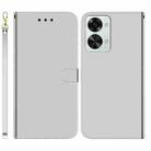 For OnePlus Nord 2T Imitated Mirror Surface Horizontal Flip Leather Phone Case(Silver) - 1