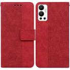 For Infinix Hot 12 Geometric Embossed Leather Phone Case(Red) - 1