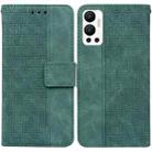 For Infinix Hot 12 Geometric Embossed Leather Phone Case(Green) - 1