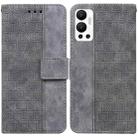 For Infinix Hot 12 Geometric Embossed Leather Phone Case(Grey) - 1