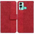 For Infinix Hot 12 Play Geometric Embossed Leather Phone Case(Red) - 1