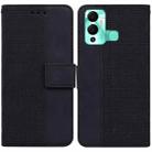 For Infinix Hot 12 Play Geometric Embossed Leather Phone Case(Black) - 1