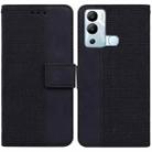 For Infinix Hot 12i Geometric Embossed Leather Phone Case(Black) - 1