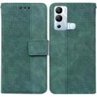For Infinix Hot 12i Geometric Embossed Leather Phone Case(Green) - 1