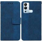 For Infinix Hot 12i Geometric Embossed Leather Phone Case(Blue) - 1