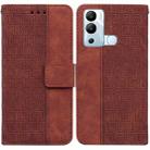 For Infinix Hot 12i Geometric Embossed Leather Phone Case(Brown) - 1