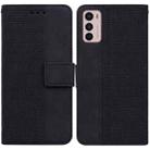 For Motorola Moto G42 Geometric Embossed Leather Phone Case(Black) - 1