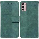 For Motorola Moto G42 Geometric Embossed Leather Phone Case(Green) - 1