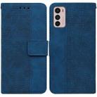 For Motorola Moto G42 Geometric Embossed Leather Phone Case(Blue) - 1