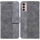 For Motorola Moto G42 Geometric Embossed Leather Phone Case(Grey) - 1