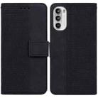 For Motorola Moto G52J Japan Version Geometric Embossed Leather Phone Case(Black) - 1