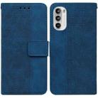 For Motorola Moto G52J Japan Version Geometric Embossed Leather Phone Case(Blue) - 1