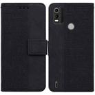 For Nokia C21 Plus Geometric Embossed Leather Phone Case(Black) - 1