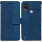 For Nokia C21 Plus Geometric Embossed Leather Phone Case(Blue) - 1
