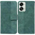 For OnePlus Nord 2T Geometric Embossed Leather Phone Case(Green) - 1
