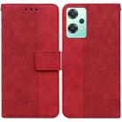 For OnePlus Nord CE 2 Lite 5G Geometric Embossed Leather Phone Case(Red) - 1