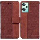 For OnePlus Nord CE 2 Lite 5G Geometric Embossed Leather Phone Case(Brown) - 1