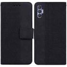 For Tecno Spark 8 Pro Geometric Embossed Leather Phone Case(Black) - 1