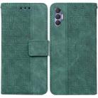 For Tecno Spark 8 Pro Geometric Embossed Leather Phone Case(Green) - 1