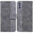 For Tecno Spark 8 Pro Geometric Embossed Leather Phone Case(Grey) - 1