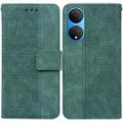 For Honor X7 Geometric Embossed Leather Phone Case(Green) - 1