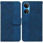 For Honor X7 Geometric Embossed Leather Phone Case(Blue) - 1