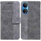 For Honor X7 Geometric Embossed Leather Phone Case(Grey) - 1