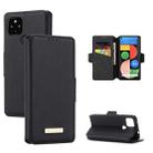 For Google Pixel 4a 5G MUXMA MX115 Cross Texture Oil Edge Flip Leather Phone Case(Black) - 1