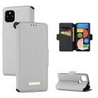 For Google Pixel 4a 5G MUXMA MX115 Cross Texture Oil Edge Flip Leather Phone Case(Grey) - 1