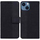 For iPhone 14 Geometric Embossed Leather Phone Case (Black) - 1