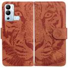 For Infinix Hot 12i Tiger Embossing Pattern Horizontal Flip Leather Phone Case(Brown) - 1